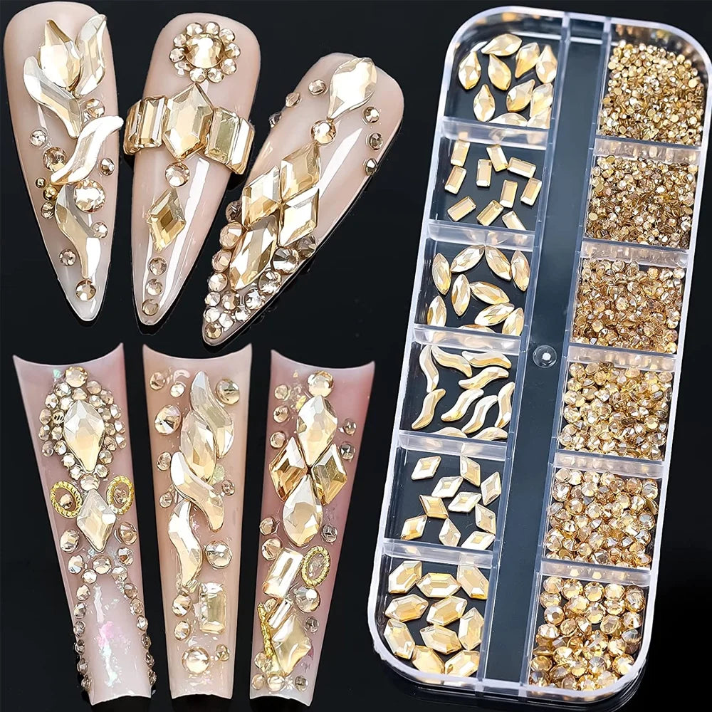 12 Grid Nail Charm Collection