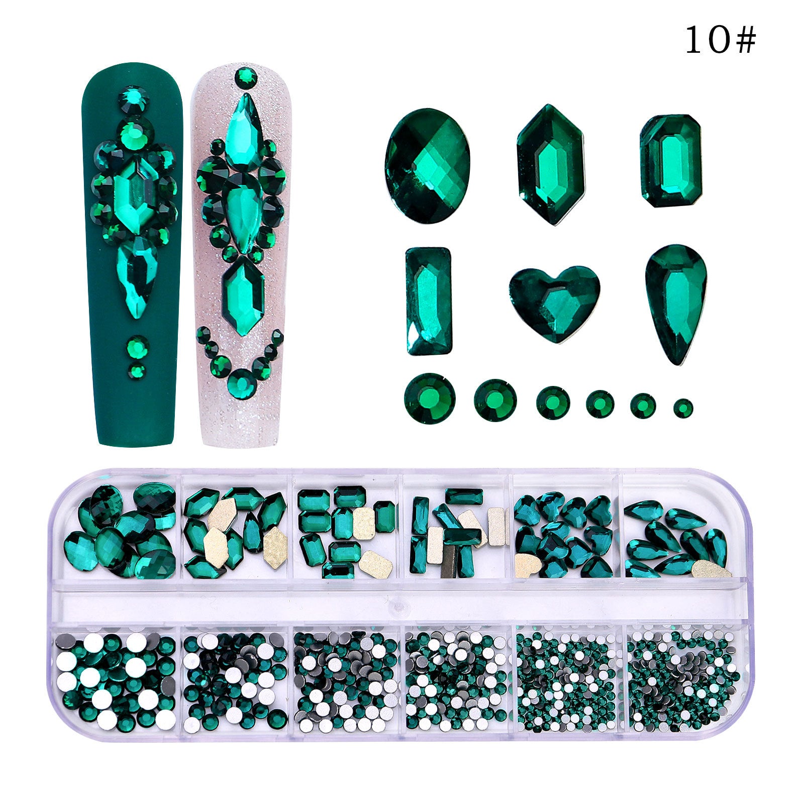 12 Grid Nail Charm Collection