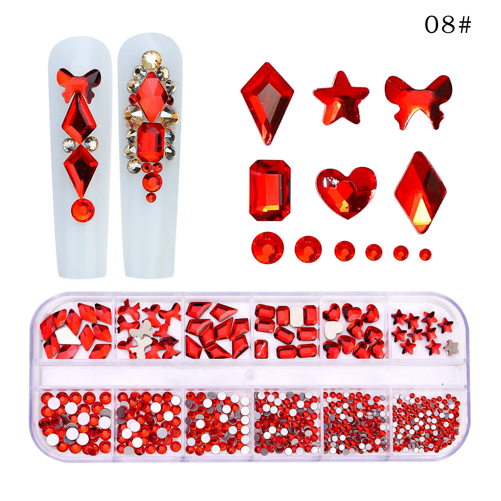 12 Grid Nail Charm Collection