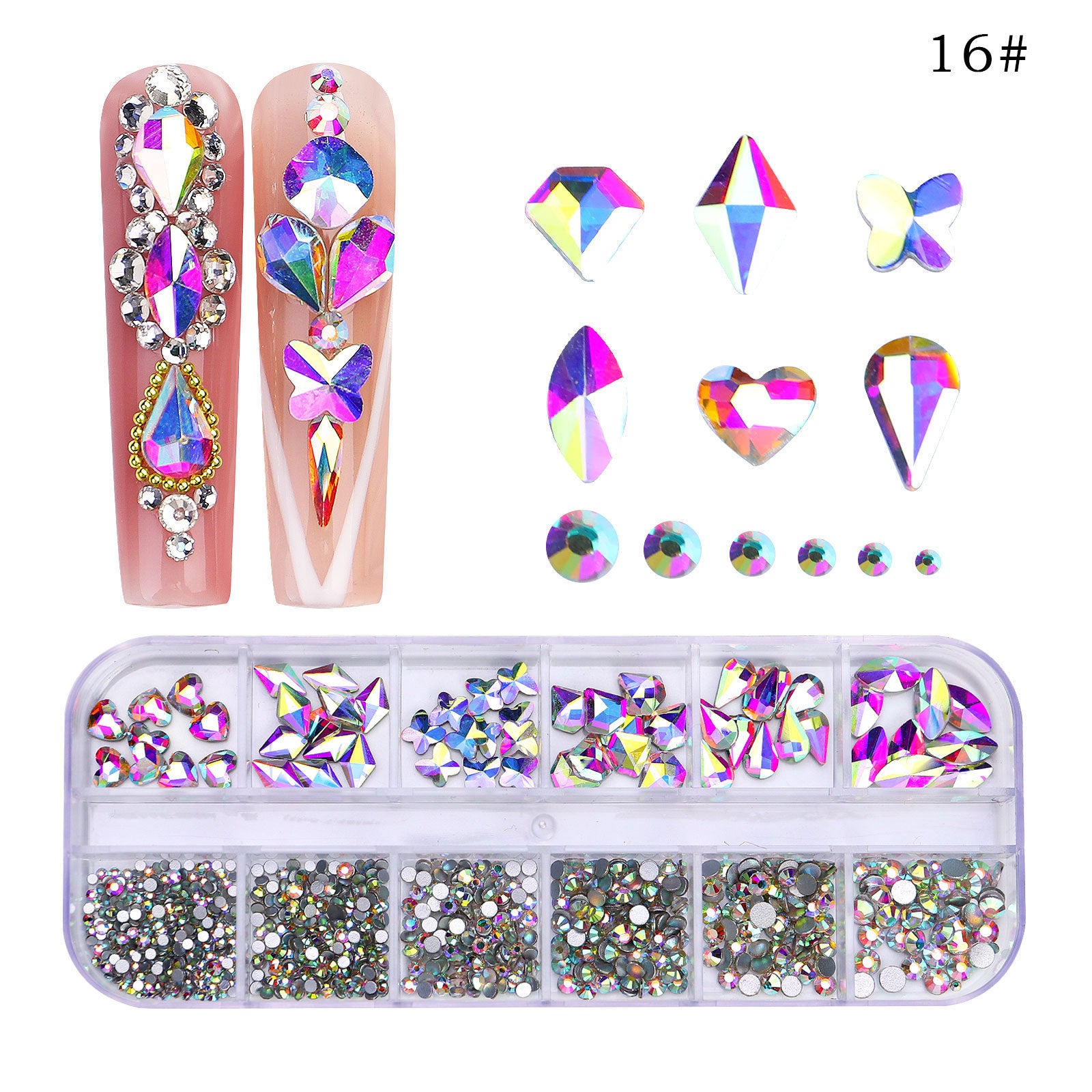 12 Grid Nail Charm Collection
