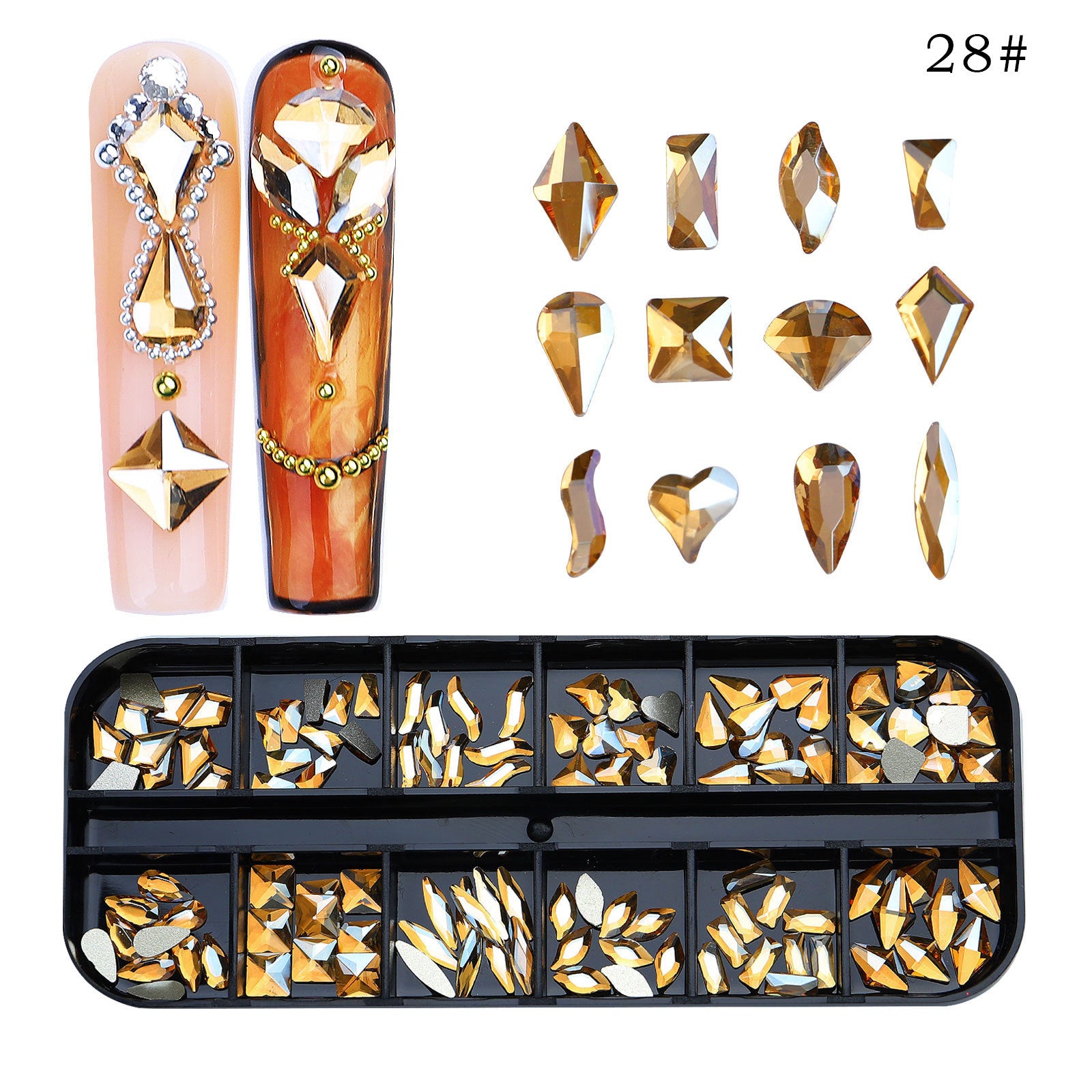 12 Grid Nail Charm Collection
