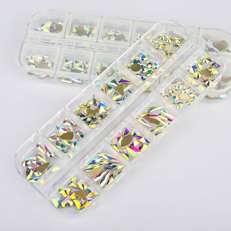 120 PCS Mixed Shapes Glass Crystal AB